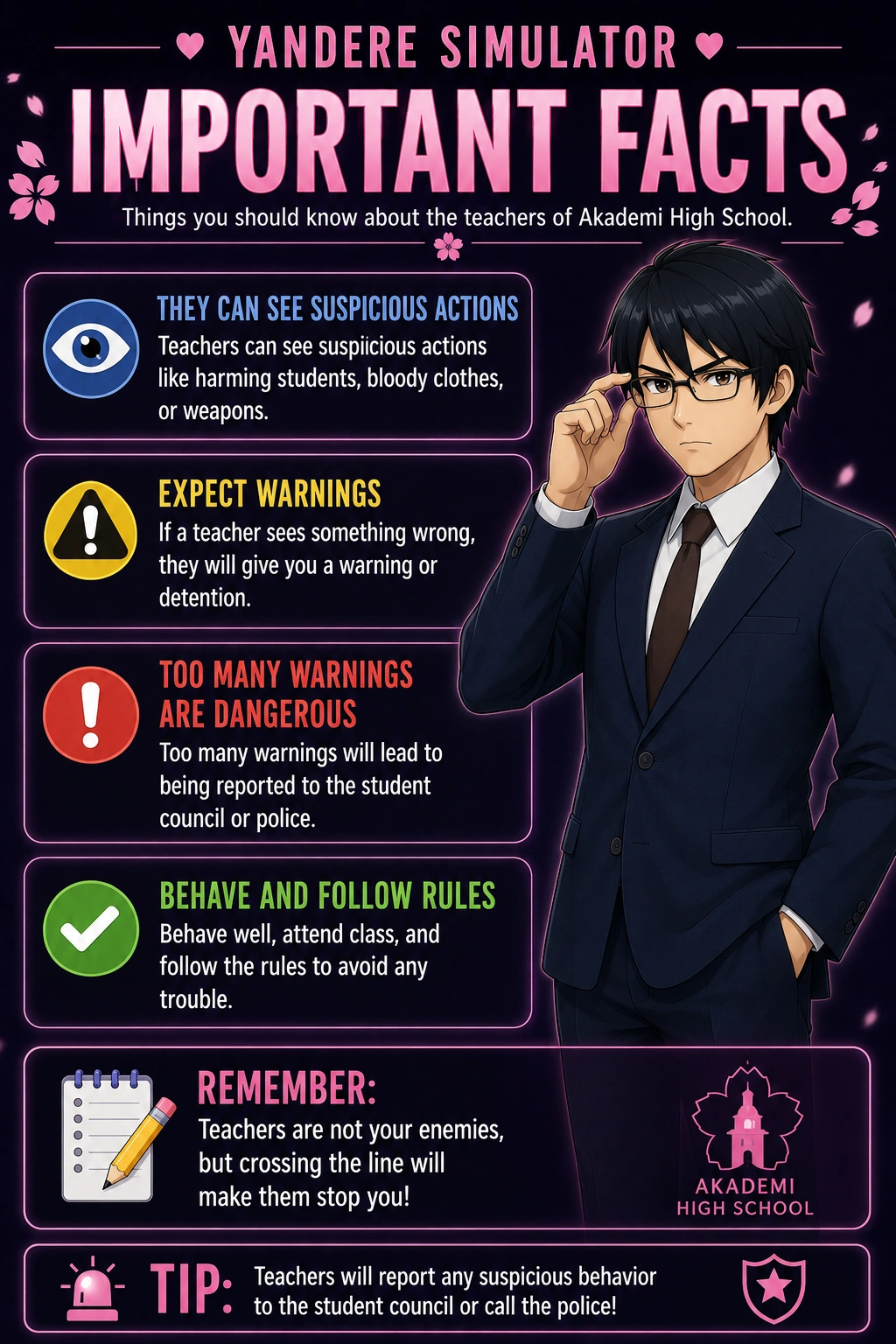 yandere important facts