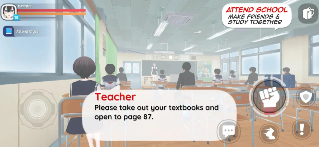 yandere simulator attend school